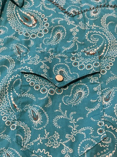 Panhandle Slim Rough Stock Mens L Paisley Geometric Pearl Snap LS Baseball Stitc - Picture 6 of 12