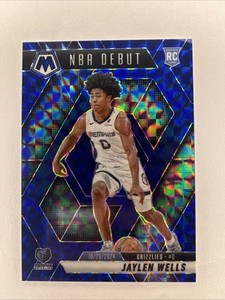 2024-25 Panini Mosaic Jaylen Wells RC Rookie NBA Debut Blue Prizm /199