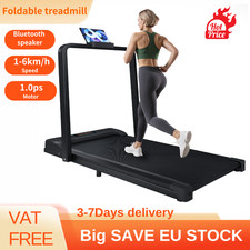 2 in 1 Folding Treadmill 1.0HP Walking Pad Bluetooth LED Display 1-6km/h
