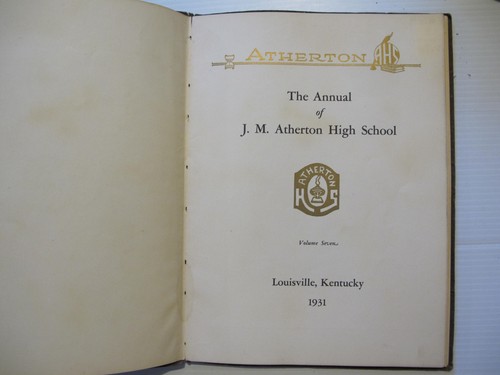 ATHERTON JAHRBUCH 1931. ATHERTON MÄDCHEN HIGH SCHOOL LOUISVILLE, KY. - Bild 2 von 4