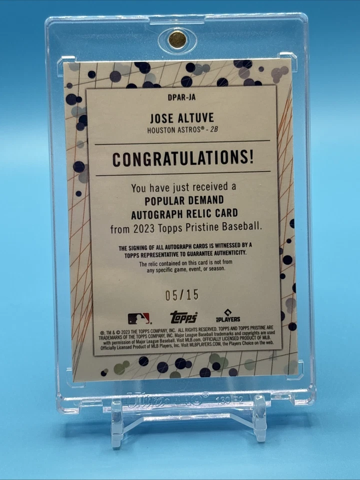 2023 - Jose Altuve - Topps Pristine Auto Relic Houston Astros #DPAR-JA  05/15 🔥 - Image 2 of 3