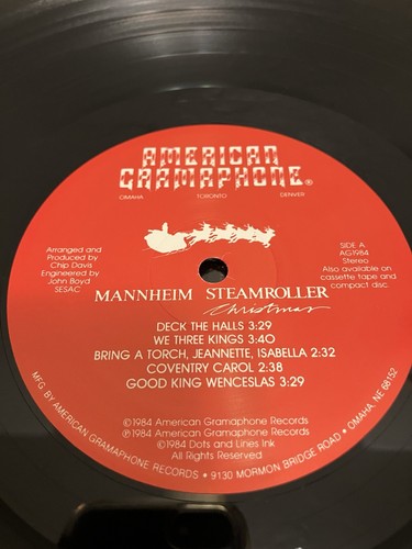 Mannheim Steamroller Christmas VG+/VG+ Vinyl LP 1984 American Gramaphone Record - Picture 4 of 4