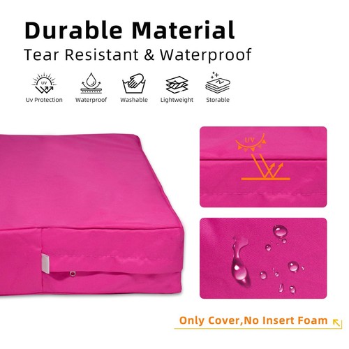 Patio Cushion Covers 24×24×4 in - Waterproof Outdoor Seat Cushion Slipcovers ... - Picture 3 of 7