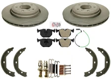 Rear Carbon Performance Disc Brake Rotors & Brake Pads Fits BMW 330i 01-05