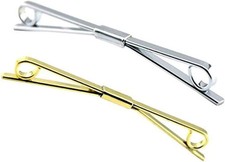 2Pcs Gold Silver Tie Collar Bar Pin Collar Bar Shirt Clip Men'S Shirt Suit Pla