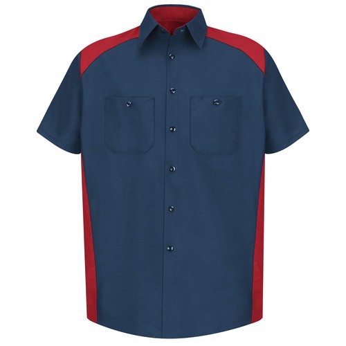 Red Kap Men's Motorsports Shirt, Short Sleeve 4X-Large Red/Navy - Picture 3 of 3