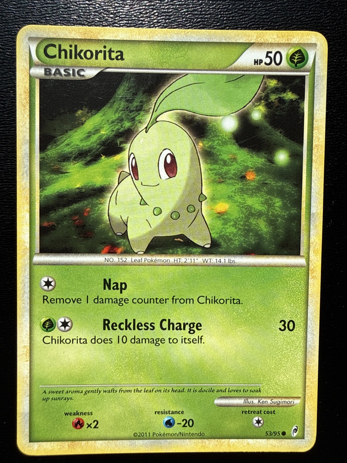 FREE SHIPPING Pokémon Chikorita 53/95 CL Call of Legends NON HOLO