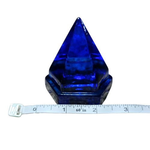 Vintage Ship Deck Prism Cobalt Blue Hexagonal Pyramid Glass Paperweight - Bild 5 von 7