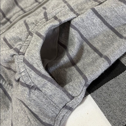 Sudadera Chaqueta con Capucha Cremallera Completa Movimiento Lululemon Talla 8 Gris Rayas Bolsillos - Imagen 14 de 15