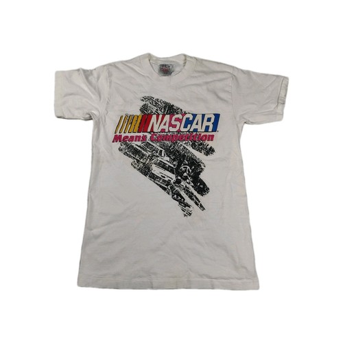 NASCAR Means Camicia Competizione Grande Vintage Punto Singolo Bianco - Foto 2 di 14