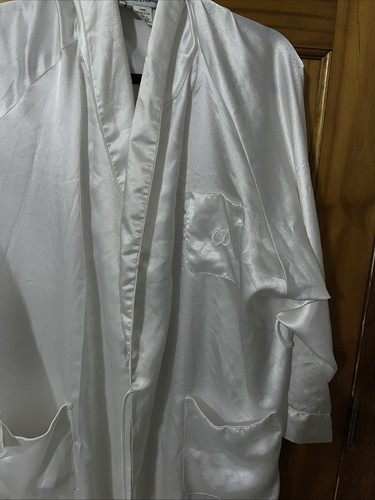 Vintage Christian Dior White Nightgown Robe 100% Polyester CD 3 Pockets Large - Picture 4 of 18