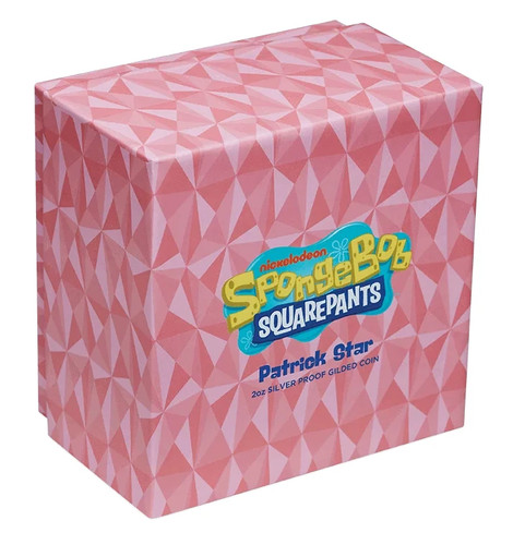 2025 Tuvalu SpongeBob Schwammkopf Patrick Star 2 oz Silber vergoldet PP Münze - Bild 5 von 6