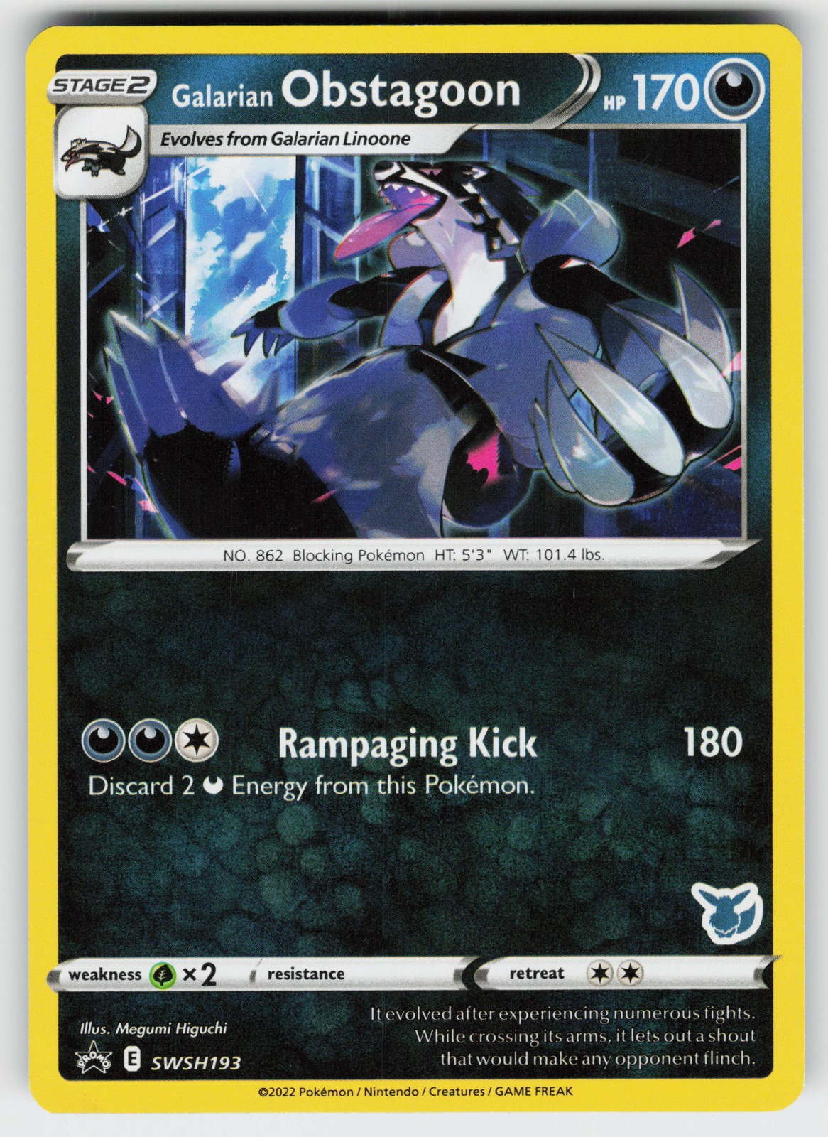Pokémon SWSH Black Star Promos Galarian Obstagoon
