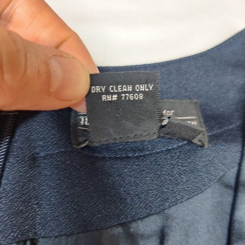 J. Peterman 100 % Seide dunkelblau ärmellos A-Linie Midikleid Größe 8 ruhig Luxus - Bild 9 von 12