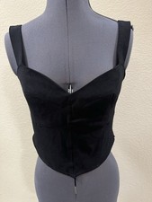Abercrombie Fitch Black Corset Crop Top Women s Medium Sweetheart