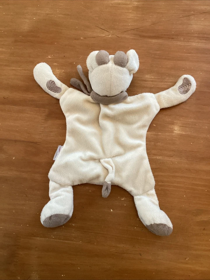 L1/ Doudou Vache BELLODOUX plat beige et marron Écharpe - Photo 4/4