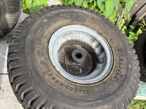 Pair Of Ride On Mower Rear Wheels And Tyres - Picture 4 of 5