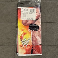 WWE Birthday Plastic Tablecloth 54x96 John Cena Daniel Bryan Brock Lesnar NEW