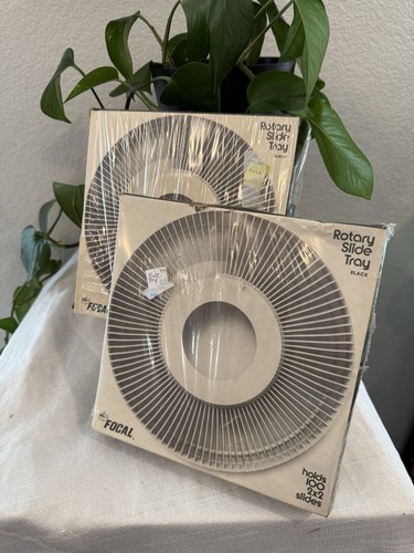 Focal Rotary Slide Tray in Black Holds 100 2x2 Slides Lot of 2 NEW & Sealed - Picture 1 of 11