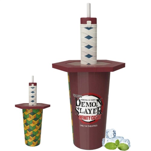 1 Stück Demon Slayer: Infinity Castle Tasse Anime Film Tasse mit Schwert Topper & Strohhalm - Bild 4 von 19