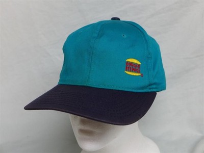 Vintage BURGER KING ''Get Your Burger's Worth'' Teal Snapback Employee Hat