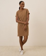 Pact Women's Softspun Tee Dress Brown Sugar X-Large Comfortable Casual Dress