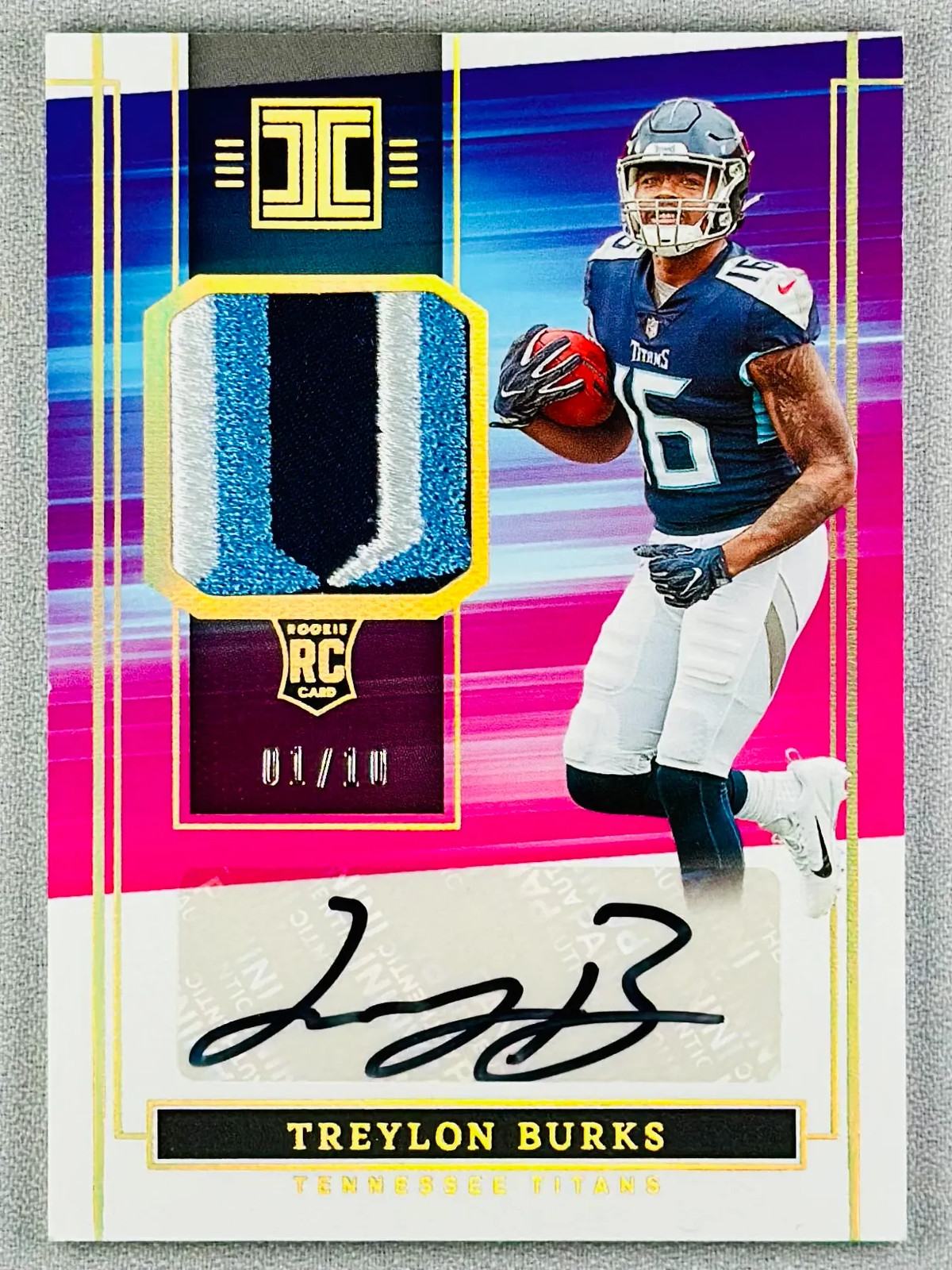 Treylon Burks Panini Impeccable Rookie Patch Autographs #RPATBU Gold