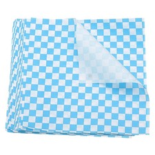 300pcs Square Checkered Pattern Wax Paper Sheets 10" x 10", Blue