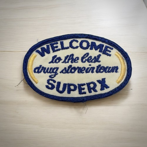 2 SUPERX Super X RX DRUG STORE Vintage 80s Employee PATCH Advertising Pharmacy - Picture 5 of 8