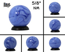 5/8" VTG Swirl Marble Blue ribbons translucent Base Busy pattern NM