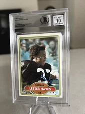 Lester Hayes Hot signed encapsulated Card Beckett BAS cert slabbed 1980 Topps RC