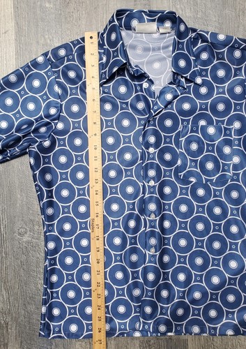 Vintage 1970s Sears Kings Road 100% Polyester Funky Disco Button-Up Shirt~Medium - Picture 7 of 8