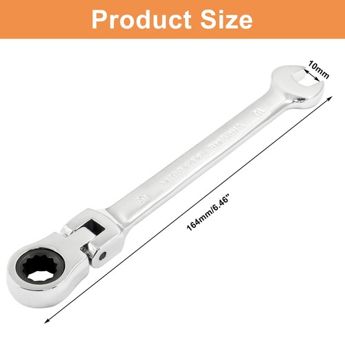 10 mm Flex-Kopf Spezialeinsätze Schraubenschlüssel, professioneller metrischer Ratschenschlüssel - Bild 5 von 5
