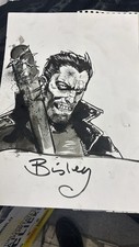 Sketch / Sketch Negan - HAND PAINTED & SIGNED / SIMON BISLEY The walking dead