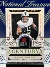 2025 National Treasures Brock Bowers Century Materials Gold Laundry Tag/10🏴‍☠️