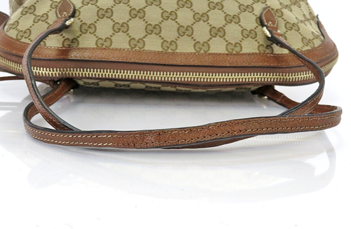 echt Gucci braun GG Canvas und Leder Bree Beuteltasche Handtasche #61729 - Bild 13 von 24