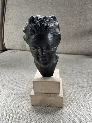 Antique Italian Bronze Bust Sculpture P. Uccello Napoli Lady Justice