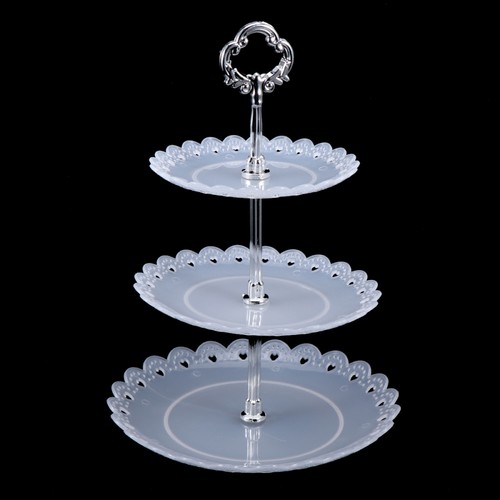 Soporte para pasteles soportes para postres para fiesta estante de frutas de tres niveles boda - Imagen 4 de 12