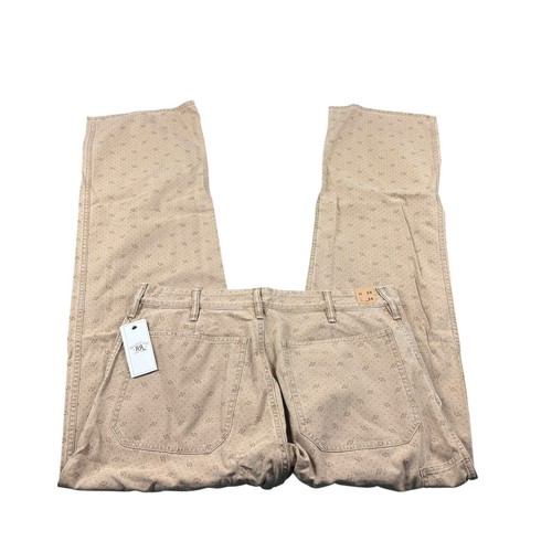 Pantalón Chino RRL Ralph Lauren Marrón Nativo AOP Algodón Botón Mosca Talla 34x34 Nuevo con Etiquetas - Imagen 3 de 8