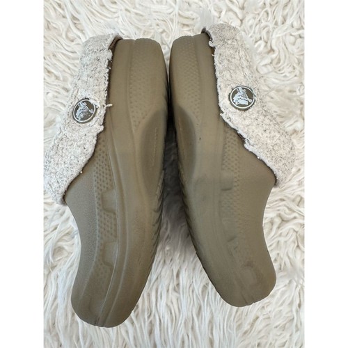 Crocs Kinder Mammut gefütterte Clogs beige Mädchen Jungen Gr. 10 11 Kunstfellfutter - Bild 4 von 6