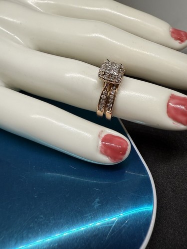 14k Rose gold .75 ctw Diamond wedding set size 6.5 - Picture 10 of 11