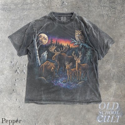 Wildlife Graphic T Shirt Moose Bear Wolf Deer Nature Tee