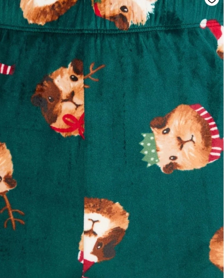 Christmas Family Matching Green Fleece Guinea Pig Pyjamas Mens Ladies Kids - image 4 of 4