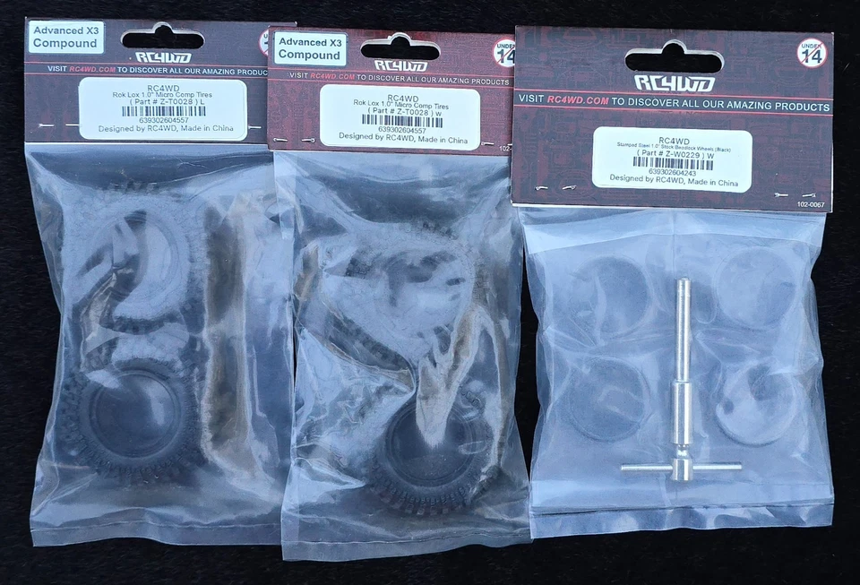 RC4WD 1.0" Stamped Steel Beadlock Wheels and Rok Lox Micro Comp Tires Set - Image 2 of 4