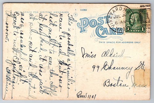Cartolina litografica vintage West Chop Road Vineyard Haven Massachusetts - Foto 2 di 2