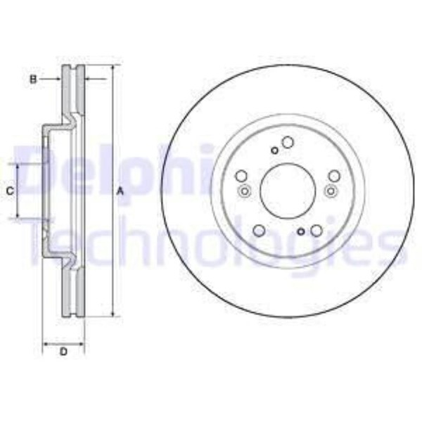 Delphi 2X Bremsscheibe Vorne Ø293 Mm BelüFtet FüR Honda Civic Ix Fb Fg-image