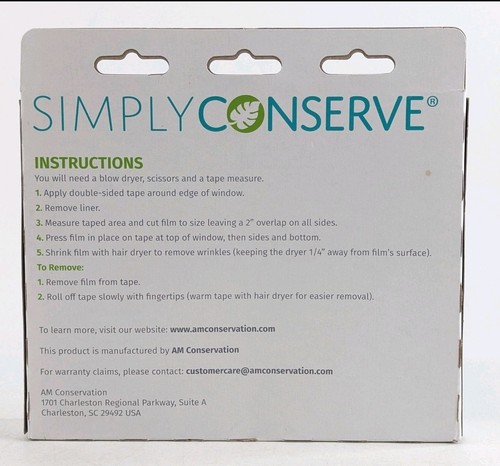 Simply Conserve Fenster Isolierset Innen Dichtfolie 5er Pack 36"x60" WK64210EF - Bild 2 von 3