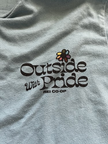 REI Unisex Short Sleeve T Shirt LGBTQ Pride Outside Shirt Size Large - Picture 2 of 6