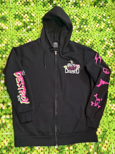 Invader Zim Doom Zip Up Hooded Jacket Nickelodeon Black Medium - Picture 2 of 10