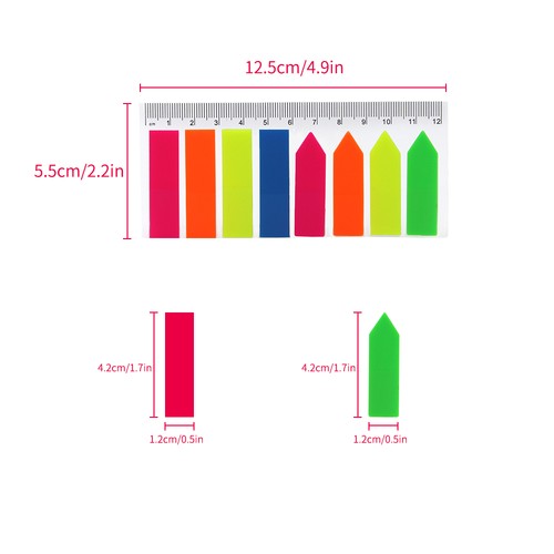 Creative Shaped Page Marker Colorful Index Tabs Fluorescent Sticky DOFG - Picture 6 of 8